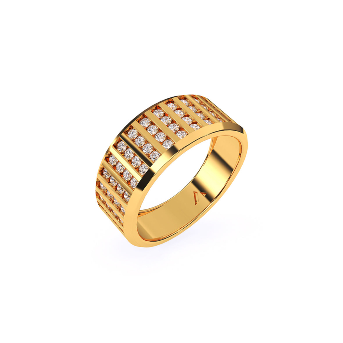 Elegant Channel Set Round Diamond Wedding Band